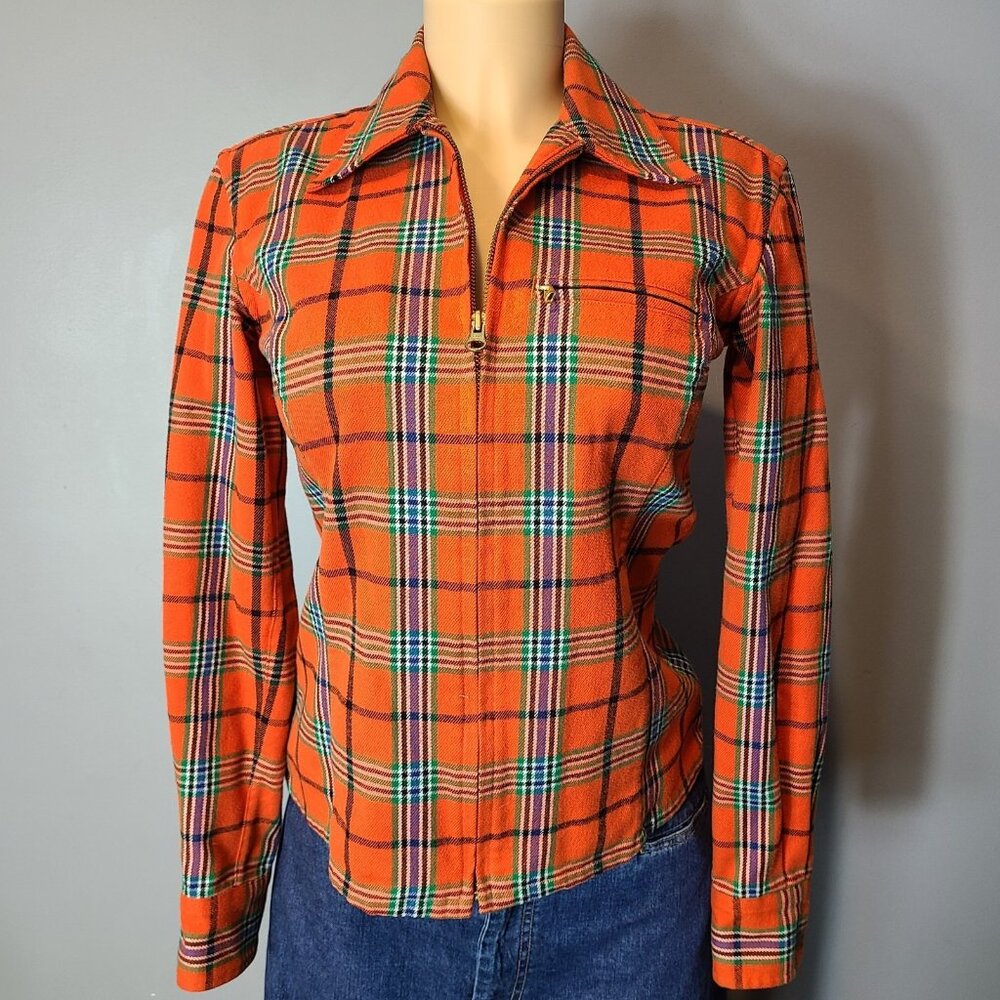 Vtg Ralph Lauren Polo Sport Plaid Full Zip Jacket Womens 6 Tartan Old Money Prep